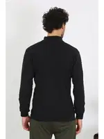 Dik Yaka Erkek 3 İplik Penye Sweatshirt Akbeniz 6850 Siyah görsel 4