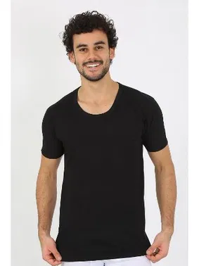 Akbeniz Açık Yaka Siyah Penye Erkek Atlet Fanila Akbeniz 6565