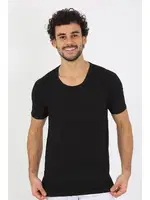 Açık Yaka Siyah Penye Erkek Atlet Fanila Akbeniz 6565 Siyah