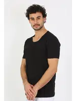 Açık Yaka Siyah Penye Erkek Atlet Fanila Akbeniz 6565 Siyah görsel 6