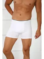 Beyaz Pamuklu Erkek Büyük Beden Likralı Boxer Akbeniz 40134