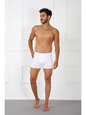 Akbeniz Beyaz Pamuklu Erkek Büyük Beden Likralı Boxer Akbeniz 40134 - Alternatif Görünüm