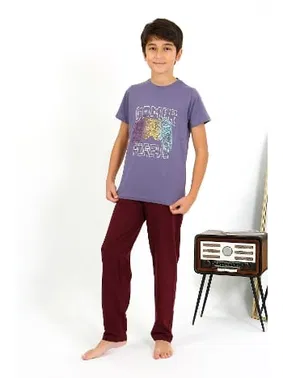 Akbeniz Penye Erkek Çocuk Kısa Kollu Pijama Takım Akbeniz 20758 - Alternatif Görünüm