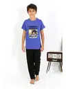 Yuvarlak Yaka Kısa Kollu Penye Erkek Çocuk Pijama Takım Akbeniz 20758