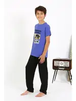 Yuvarlak Yaka Kısa Kollu Penye Erkek Çocuk Pijama Takım Akbeniz 20758 Saks farklı açı