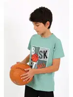 Basketball Kısa Kollu Penye Erkek Çocuk Pijama Takım Akbeniz 20758 Su Yeşili farklı açı