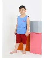 Şortlu Sıfır Kollu Pamuklu Erkek Çocuk Pijama Takımı Akbeniz 20434