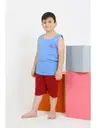 Şortlu Sıfır Kollu Pamuklu Erkek Çocuk Pijama Takımı Akbeniz 20434