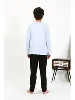 Erkek Çocuk Uzun Kol Penye Pijama Takım Akbeniz 20437 Buz Mavisi görsel 4
