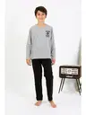 Yuvarlak Yaka Uzun Kol Penye Erkek Çocuk Pijama Takım Akbeniz 20437