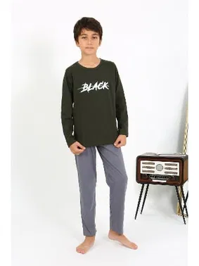 Akbeniz Uzun Kollu Pamuklu Erkek Çocuk Pijama Takım Akbeniz 20437 - Alternatif Görünüm