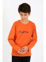 Penye Turuncu Erkek Çocuk Uzun Kol Pijama Takım Akbeniz 20437 Turuncu detay görünüm