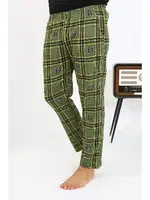 Penye Ekoseli Desen Tek Alt Erkek Pijama Akbeniz 27540 Haki