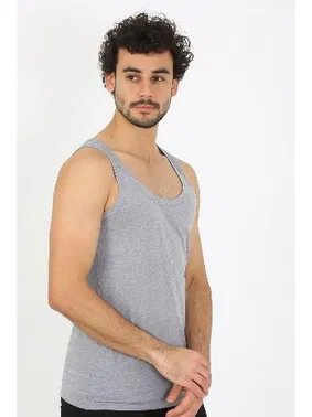 Akbeniz Klasik Gri Ribana Erek Atlet Akbeniz 6502 - Alternatif Görünüm