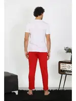 Akbeniz Erkek Kısa Kol Penye Beyaz Pijama Takımı 6846 Beyaz görsel 5