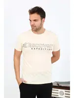 Cepli Yuvarlak Yaka Kısa Kollu Pamuklu Erkek Pijama Takımı Akbeniz 6866 Krem görsel 4