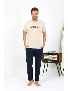 Akbeniz Kısa Kollu Yuvarlak Yaka Penye Erkek Pijama Takımı Akbeniz 6867 - Alternatif Görünüm