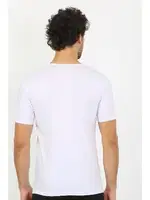 Likralı V Yaka Beyaz Kısa Kollu Erkek T-Shirt Akbeniz 65700 Beyaz görsel 4
