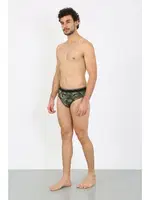 Kamuflaj Desenli Erkek Slip Külot Pamuk Likralı Haki Akbeniz 40131 Haki farklı açı