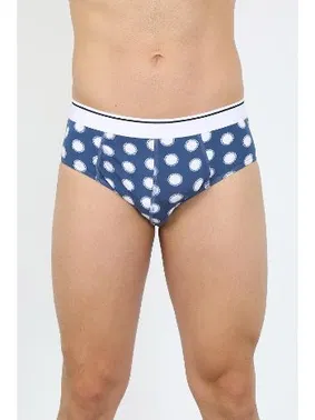 Akbeniz Desenli Macivert Beli Lastikli Pamuk Külot Akbeniz Likralı Slip 40131