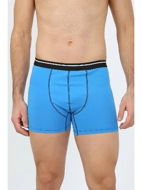 Akbeniz Erkek Pamuk Likralı Boxer Mavi 40133