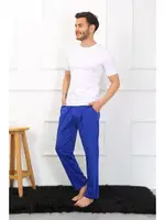 Pamuk Saks Erkek Tek Alt Pijama Akbeniz 27495 Saks