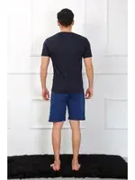 Penye 3'lü Lacivert V Yaka Erkek Pijama Takımı Akbeniz 6822 Lacivert görsel 5