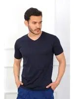 Penye 3'lü Lacivert V Yaka Erkek Pijama Takımı Akbeniz 6822 Lacivert görsel 9