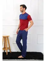 Erkek Penye 3'lü Sax-Bordo Parçalı Pijama Takımı Akbeniz 6823 farklı açı