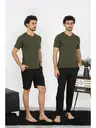 Erkek Penye Haki 3'lü Pijama Takımı Akbeniz 6848