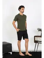 Erkek Penye Haki 3'lü Pijama Takımı Akbeniz 6848 Haki görsel 6