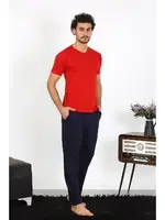 Erkek Penye Kırmızı 3'lü Pijama Takımı Akbeniz 6848 görsel 5