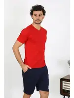 Erkek Penye Kırmızı 3'lü Pijama Takımı Akbeniz 6848 görsel 6