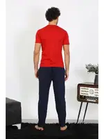 Erkek Penye Kırmızı 3'lü Pijama Takımı Akbeniz 6848 görsel 9