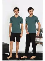 Penye Petrol Rengi 3'lü Pijama Takımı Akbeniz 6848 Petrol