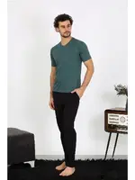 Penye Petrol Rengi 3'lü Pijama Takımı Akbeniz 6848 Petrol görsel 5