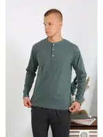 Yuvarlak Yaka Penye Uzun Kollu Erkek Pijama Takımı Akbeniz 6860 Haki farklı açı