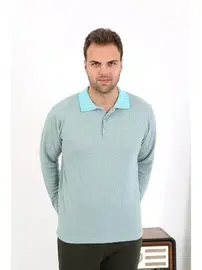 Akbeniz Cepli Pamuklu Polo Yaka Uzun Kol Erkek Pijama Takımı Akbeniz 6862