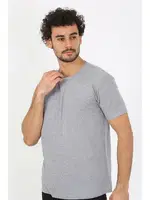 Gri Sıfır Yaka Kısa Kollu Penye Erkek Atlet Fanila Akbeniz 6567 Gri görsel 4