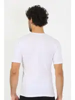 Likralı Sıfır Yaka Beyaz Erkek T-Shirt Akbeniz 65710 Beyaz detay görünüm