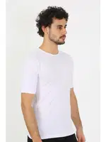 Likralı Sıfır Yaka Beyaz Erkek T-Shirt Akbeniz 65710 Beyaz farklı açı
