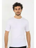 Likralı Sıfır Yaka Beyaz Erkek T-Shirt Akbeniz 65710 Beyaz görsel 5