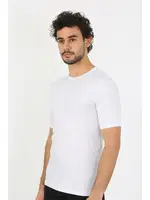 Likralı Sıfır Yaka Beyaz Erkek T-Shirt Akbeniz 65710 Beyaz görsel 6