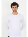 Pamuklu Sıfır Yaka Uzun Kollu Beyaz Erkek Fanila Akbeniz 6590