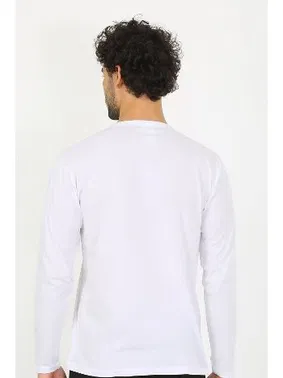 Akbeniz Pamuklu Sıfır Yaka Uzun Kollu Beyaz Erkek Fanila Akbeniz 6590 - Alternatif Görünüm