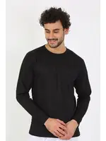 Siyah Sıfır Yaka Uzun Kollu Erkek Fanila Akbeniz 6590 Siyah