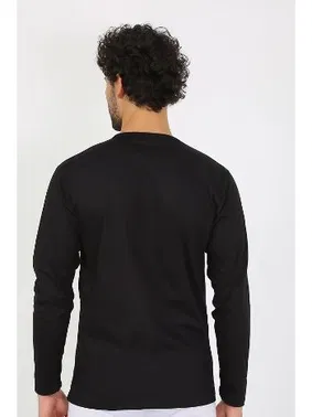 Akbeniz Siyah Sıfır Yaka Uzun Kollu Erkek Fanila Akbeniz 6590 - Alternatif Görünüm