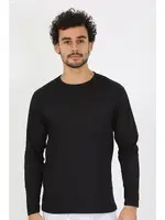 Siyah Sıfır Yaka Uzun Kollu Erkek Fanila Akbeniz 6590 Siyah farklı açı