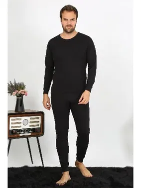 Akbeniz Uzun Kollu Termal Alt Üst Erkek İçlik Takım Siyah Akbeniz 6868