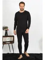 Uzun Kollu Termal Alt Üst Erkek İçlik Takım Siyah Akbeniz 6868 Siyah
